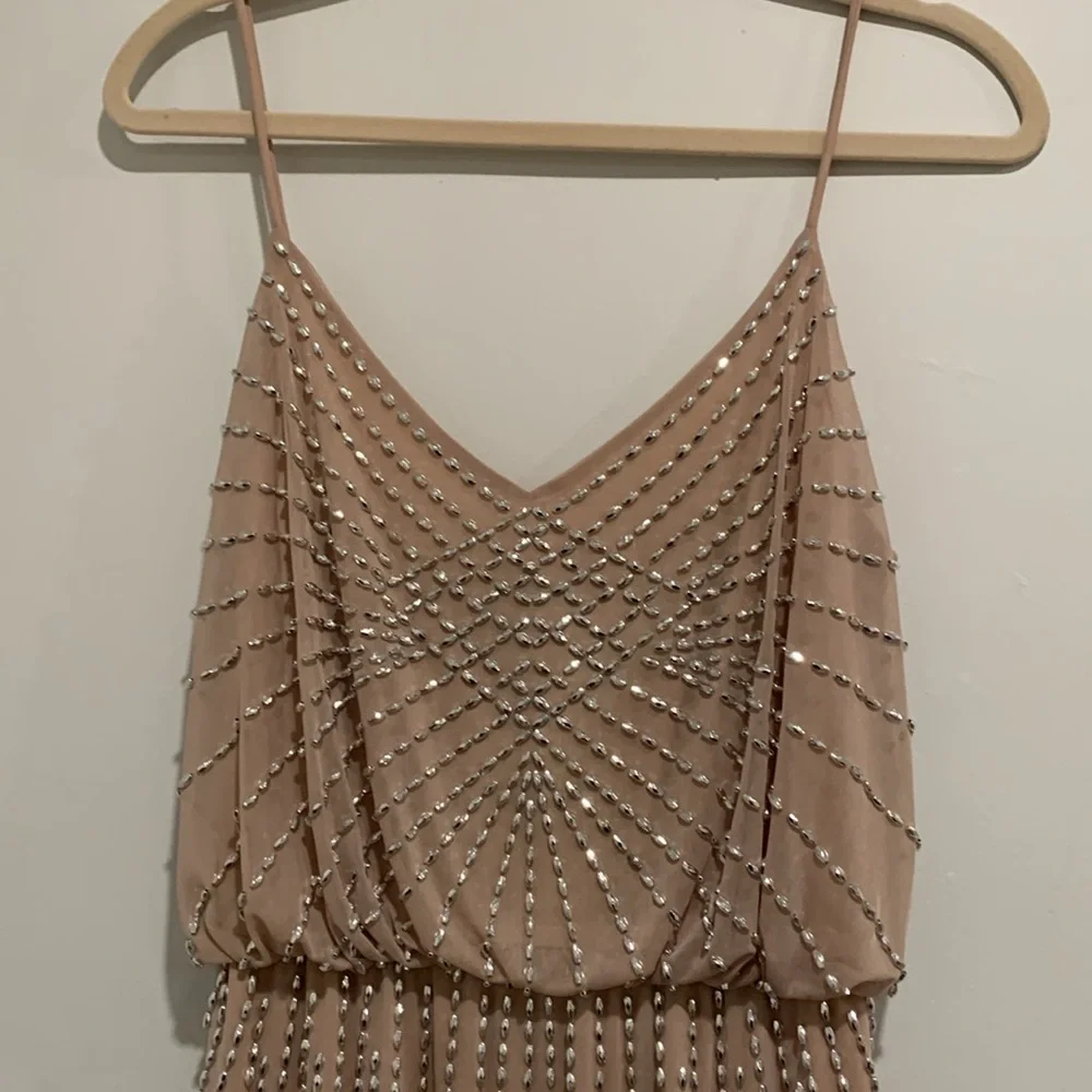 NWT XScape Elegant Tan Evening Dress - Size 8
